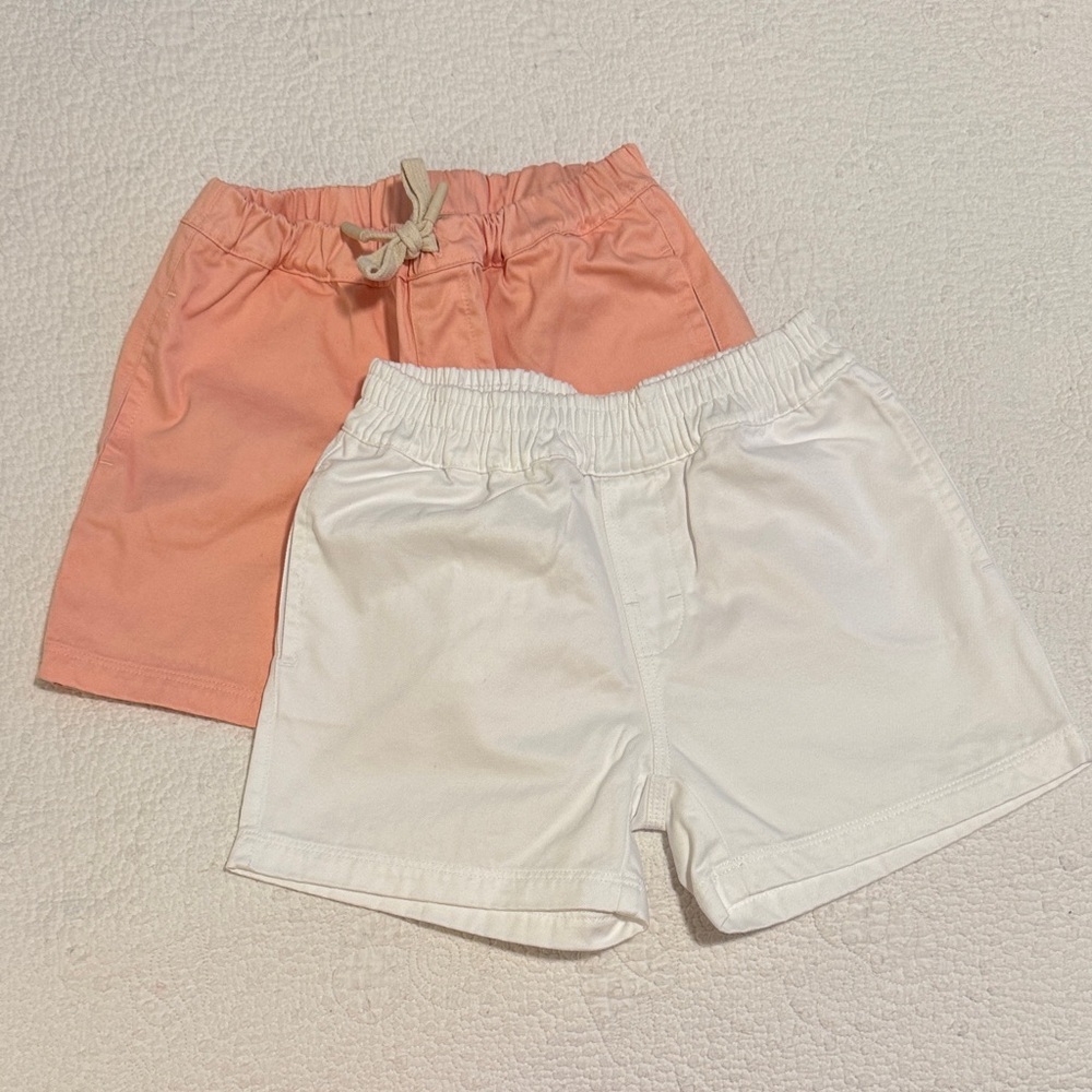 Set of 2 EUC TBBC Kids Peach and White Shorts Size 7